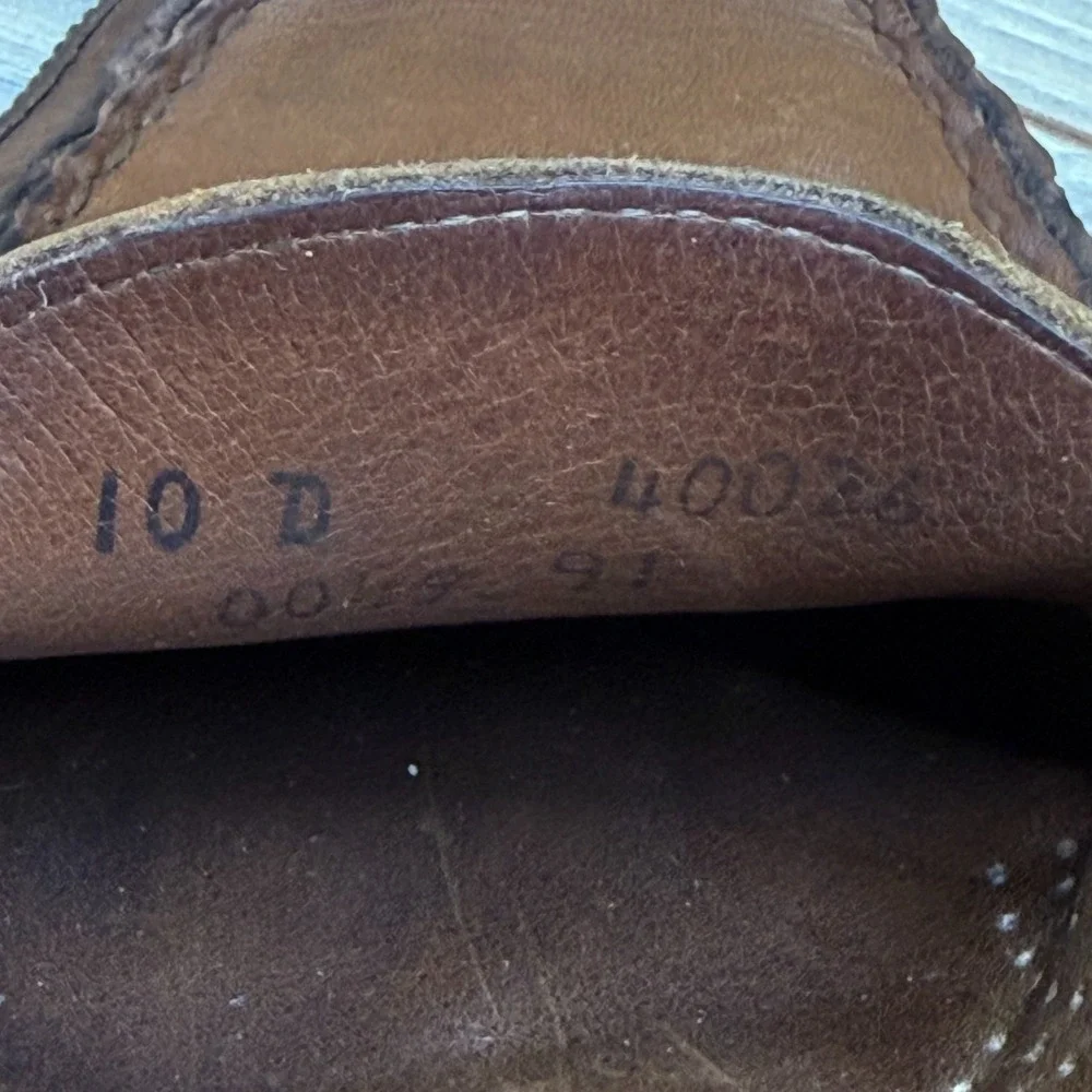 Allen Edmonds Boulder Loafers Mens 10 D Brown Leather Moc Toe Travel 40018